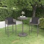 Set muebles bar jardín 3 piezas y cojines ratán sintético gris en Conjuntos de jardín | Comprar online en Foru.es
