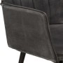 Sillón orejero con reposapiés lona negro vintage en Sillones | Comprar online en Foru.es
