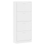 Mueble zapatero madera contrachapada blanco brillo 63x24x147 cm en Zapateros y organizadores de calzado | Comprar online en Foru
