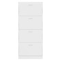 Mueble zapatero madera contrachapada blanco brillo 63x24x147 cm en Zapateros y organizadores de calzado | Comprar online en Foru
