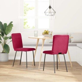 Sillas de comedor 2 unidades terciopelo rojo tinto en Sillas de comedor | Comprar online en Foru.es