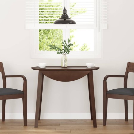 Mesa de comedor de madera maciza de caucho marrón en Mesas de comedor | Comprar online en Foru.es