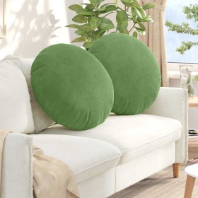 Cojines para asiento 2 pcs Verde claro Ø 40 x 13 cm Terciopelo en Decoración | Comprar online en Foru.es