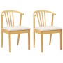 Silla de comedor 2 pcs Natural y claro Madera de caucho sólida en Sillas de comedor | Comprar online en Foru.es