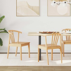 Silla de comedor 2 pcs Natural Madera de caucho sólida en Sillas de comedor | Comprar online en Foru.es