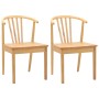 Silla de comedor 2 pcs Natural Madera de caucho sólida en Sillas de comedor | Comprar online en Foru.es