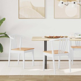 Silla de comedor 2 pcs y natural Madera de caucho sólida en Sillas de comedor | Comprar online en Foru.es