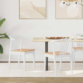 Silla de comedor 2 pcs y natural Madera de caucho sólida en Sillas de comedor | Comprar online en Foru.es