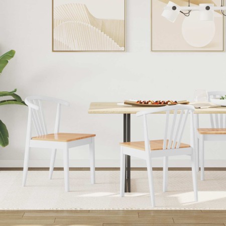 Silla de comedor 2 pcs y natural Madera de caucho sólida en Sillas de comedor | Comprar online en Foru.es
