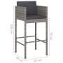 Set muebles bar jardín 5 piezas y cojines ratán sintético gris en Conjuntos de jardín | Comprar online en Foru.es