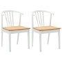 Silla de comedor 2 pcs y natural Madera de caucho sólida en Sillas de comedor | Comprar online en Foru.es