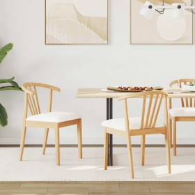 Silla de comedor 2 pcs Natural y Madera de caucho sólida en Sillas de comedor | Comprar online en Foru.es