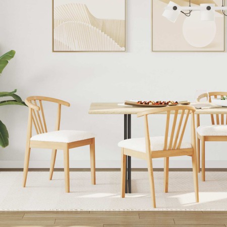 Silla de comedor 2 pcs Natural y Madera de caucho sólida en Sillas de comedor | Comprar online en Foru.es