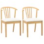 Silla de comedor 2 pcs Natural y Madera de caucho sólida en Sillas de comedor | Comprar online en Foru.es