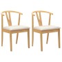 Silla de comedor 2 pcs Natural y claro Madera de Caucho Sólido en Sillas de comedor | Comprar online en Foru.es