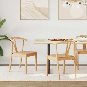 Silla de comedor 2 pcs Natural Madera de Caucho Sólido en Sillas de comedor | Comprar online en Foru.es