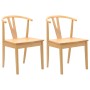Silla de comedor 2 pcs Natural Madera de Caucho Sólido en Sillas de comedor | Comprar online en Foru.es