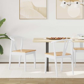 Silla de comedor 2 pcs y Natural Madera de Caucho Sólido en Sillas de comedor | Comprar online en Foru.es