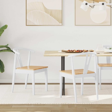 Silla de comedor 2 pcs y Natural Madera de Caucho Sólido en Sillas de comedor | Comprar online en Foru.es