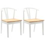 Silla de comedor 2 pcs y Natural Madera de Caucho Sólido en Sillas de comedor | Comprar online en Foru.es