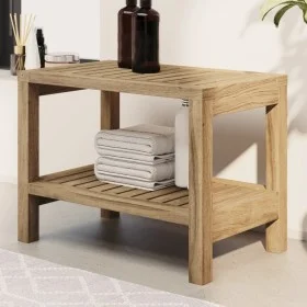 Mesa auxiliar de baño madera maciza de teca 60x30x45 cm de vidaXL, Accesorios para el baño - Ref: Foro24-340746, Precio: 76,3...