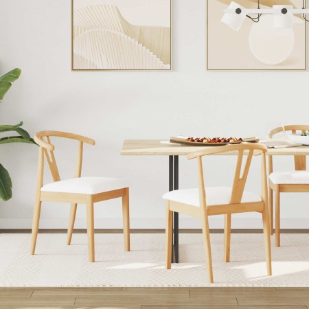 Silla de comedor 2 pcs Natural y claro Madera de Caucho Sólido en Sillas de comedor | Comprar online en Foru.es