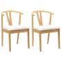 Silla de comedor 2 pcs Natural y claro Madera de Caucho Sólido en Sillas de comedor | Comprar online en Foru.es