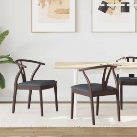 Silla de comedor 2 pcs Marrón claro y negro en Sillas de comedor | Comprar online en Foru.es