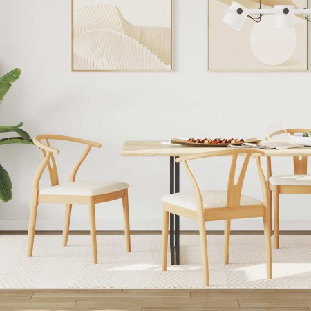 Silla de comedor 2 pcs Natural y claro Madera de Caucho Sólido en Sillas de comedor | Comprar online en Foru.es