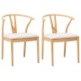 Silla de comedor 2 pcs Natural y claro Madera de Caucho Sólido en Sillas de comedor | Comprar online en Foru.es