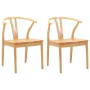Silla de comedor 2 pcs Natural Madera de Caucho Sólido en Sillas de comedor | Comprar online en Foru.es