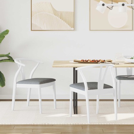 Silla de comedor 2 pcs y gris Madera de Caucho Sólido en Sillas de comedor | Comprar online en Foru.es