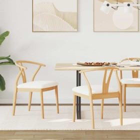 Silla de comedor 2 pcs Natural y claro Madera de Caucho Sólido en Sillas de comedor | Comprar online en Foru.es