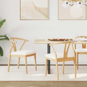 Silla de comedor 2 pcs Natural y claro Madera de Caucho Sólido en Sillas de comedor | Comprar online en Foru.es