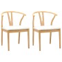 Silla de comedor 2 pcs Natural y claro Madera de Caucho Sólido en Sillas de comedor | Comprar online en Foru.es