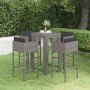 Set muebles bar jardín 5 piezas y cojines ratán sintético gris en Conjuntos de jardín | Comprar online en Foru.es