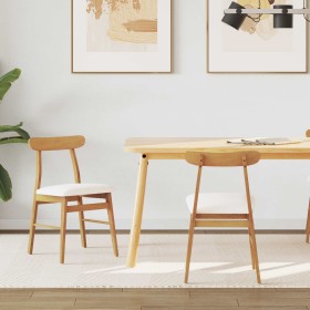 Silla de comedor 2 pcs Natural y claro Madera de Caucho Sólido en Sillas de comedor | Comprar online en Foru.es