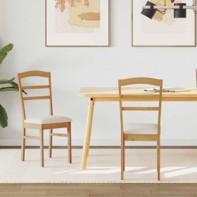 Silla de comedor 2 pcs Natural y claro Madera de Caucho Sólido en Sillas de comedor | Comprar online en Foru.es