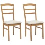Silla de comedor 2 pcs Natural y claro Madera de Caucho Sólido en Sillas de comedor | Comprar online en Foru.es