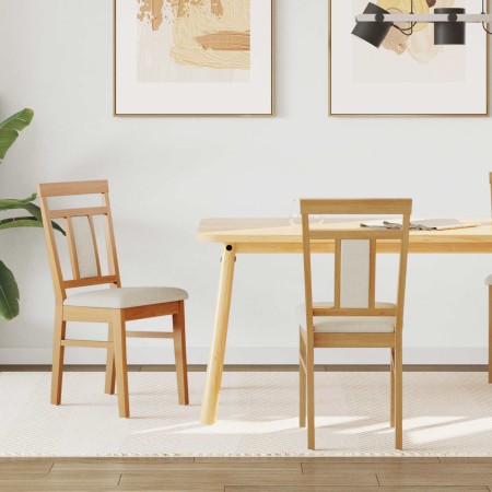 Silla de comedor 2 pcs Natural y claro Madera de Caucho Sólido en Sillas de comedor | Comprar online en Foru.es