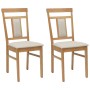 Silla de comedor 2 pcs Natural y claro Madera de Caucho Sólido en Sillas de comedor | Comprar online en Foru.es