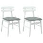 Silla de comedor 2 pcs y gris Madera de Caucho Sólido en Sillas de comedor | Comprar online en Foru.es