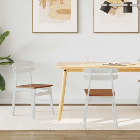 Silla de comedor 2 pcs y Natural Madera de Caucho Sólido en Sillas de comedor | Comprar online en Foru.es