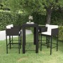 Set muebles bar jardín 5 piezas y cojines ratán sintético negro en Conjuntos de jardín | Comprar online en Foru.es