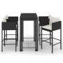 Set muebles bar jardín 5 piezas y cojines ratán sintético negro en Conjuntos de jardín | Comprar online en Foru.es