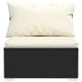 Set de muebles de jardín 4 pzas y cojines ratán sintético negro de vidaXL, Conjuntos de jardín - Ref: Foro24-3101423, Precio:...