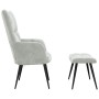 Sillón relajante con Puff 2 pcs Gris Claro Terciopelo en Sillones | Comprar online en Foru.es