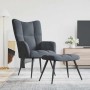 Sillón relajante con Puff 2 pcs Gris oscuro Terciopelo en Sillones | Comprar online en Foru.es