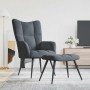 Sillón relajante con Puff 2 pcs Gris oscuro Terciopelo en Sillones | Comprar online en Foru.es