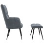 Sillón relajante con Puff 2 pcs Gris oscuro Terciopelo en Sillones | Comprar online en Foru.es